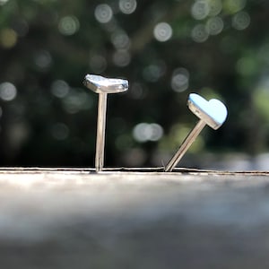 Tiny Heart Earrings | Tiny Solid Sterling Silver Heart Studs | Dainty Heart Stud Earrings | Silver Heart Studs