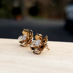Five Petal Flower Earring Jacket - Cupped Jacket for Studs - Flower Earring Jacket - Gold Flower Ear Jacket - Silver Flower Ear Jacket