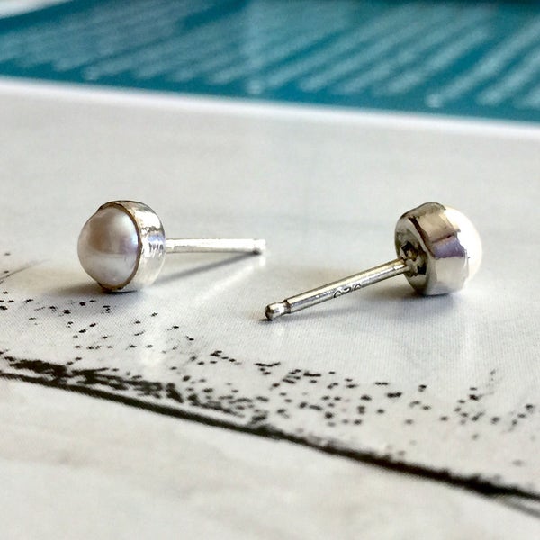 Freshwater Pearl Earrings | Dainty Stud Earrings | Dainty Stud Earrings Sterling Silver | Pearl Earrings