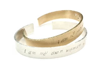 Inspirational Gift, Personalized Gift, Quote Bracelet, Quote Cuff, Personalized Cuff, Message Bracelet, Sentiment Jewelry, Girlfriend Gift