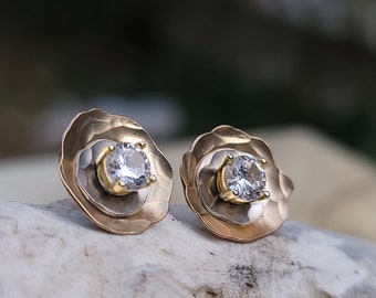 Gold and Silver Earring Jackets for Your Stud Earrings | Two Layer Ear Jacket | Gold Ear Jacket