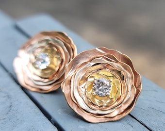 Organic Rim Earring Jackets for Your Stud Earrings | Select your Size and Metal