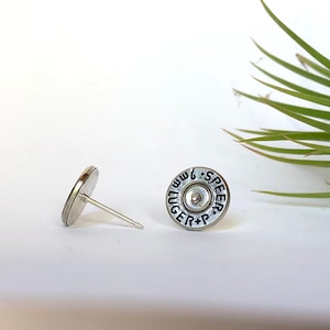 Bullet Jewelry | Sterling Bullet Studs | Sterling Silver Bullet Jewelry | Bullet Earrings | 9mm Bullet Stud Earrings