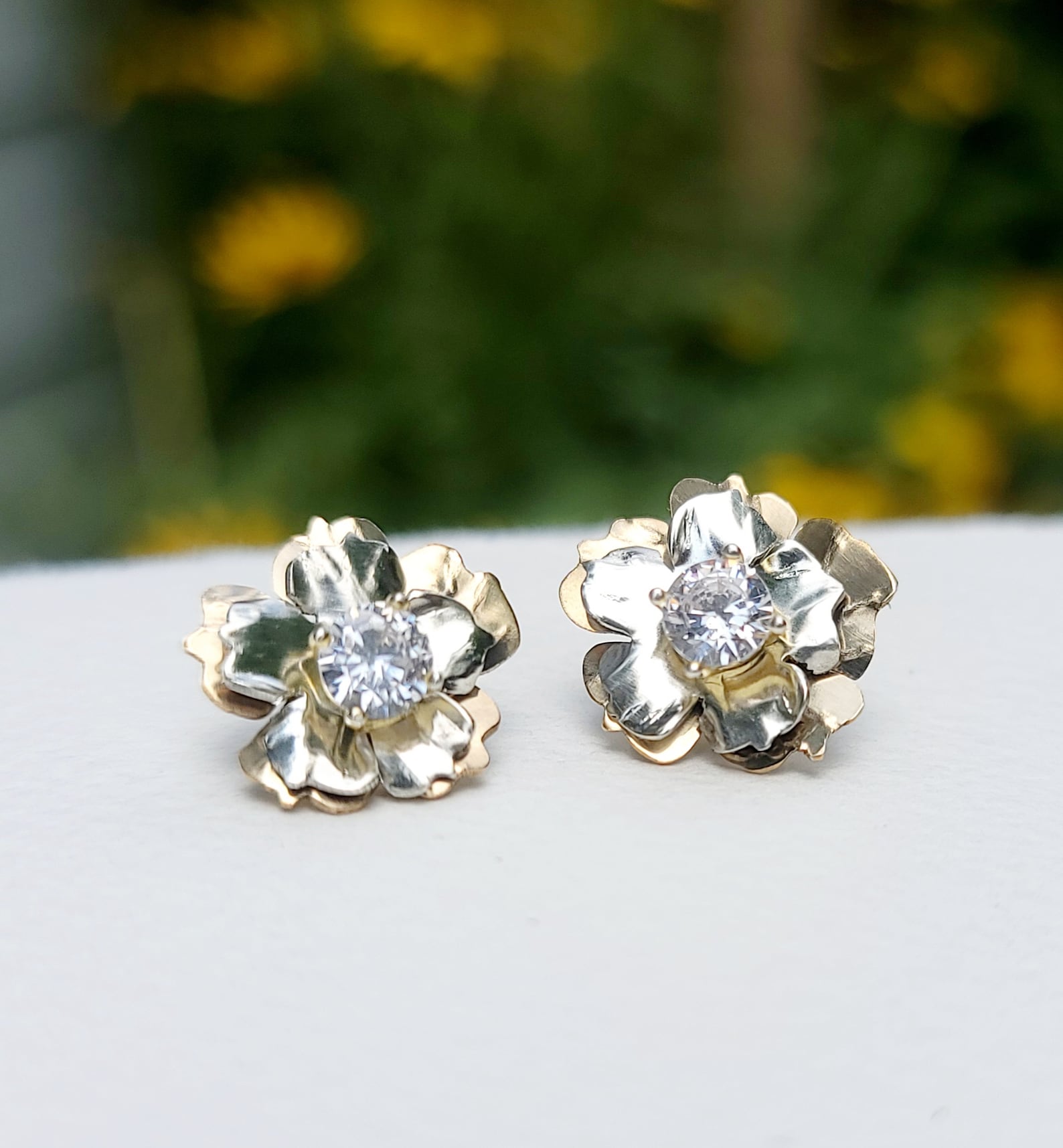 Hibiscus Flower Earring Jackets in Gold or Silver Argentium Etsy