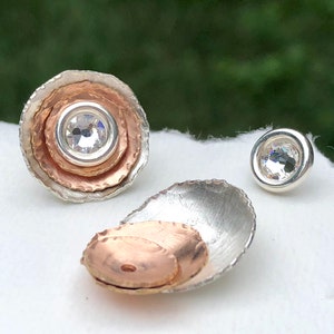Rose Gold Ear Jacket Earring, Earring Jackets, Ear Jackets, Recycled Organic Earrings, Earring Bar, Cocktail Earring -Salty Puppy Earring