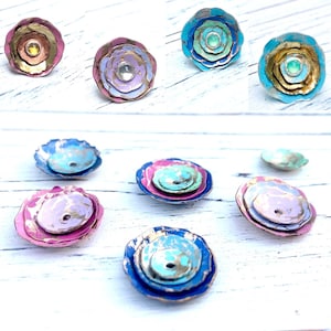 Colorful Gold Ear Jackets for your Stud Earrings | Gold Earring Jackets | Distressed Painted Gold Ear Jackets