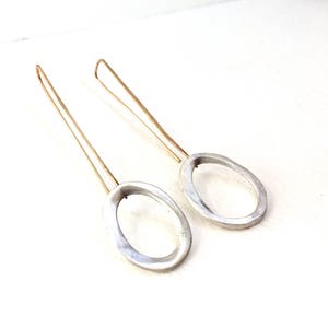 Long Silver Earrings, Modern Jewelry, Modern Earrings, Modern Earrings Long, Long Silver Dangle Earrings, Long Gold Earrings, Contemporary