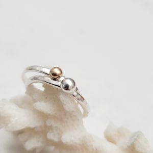 14k Solid Gold OR Sterling Silver Pebble Stacking Ring | Sterling Silver Pebble Stacking Ring | Hammered Stacking Ring