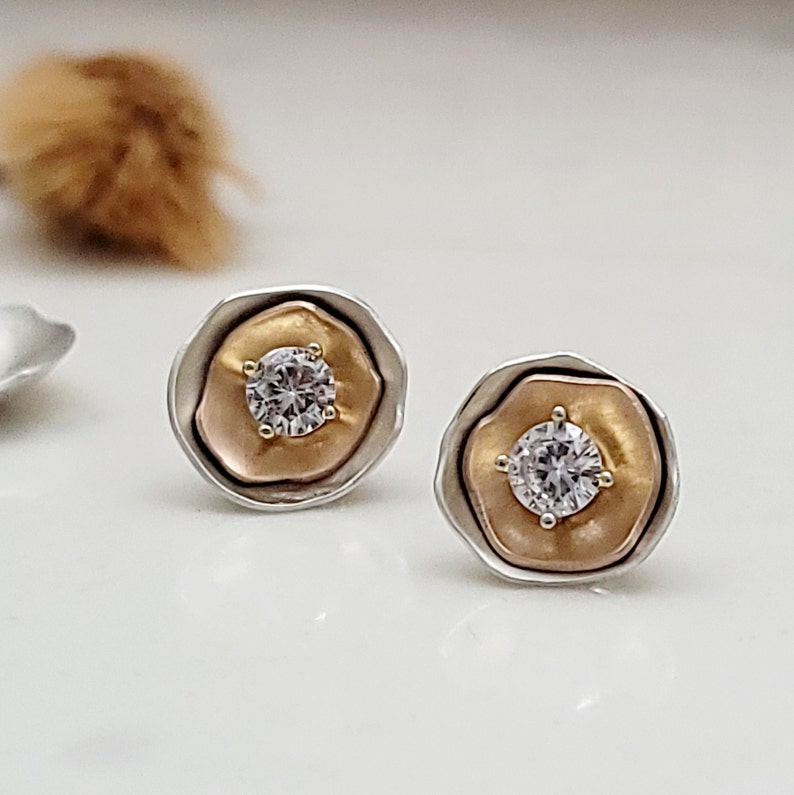 Modern Organic Earring Jackets for your Studs Earring Jackets for Diamond Studs Jackets for Earrings Pearl Earring Jacket Ear Jacket image 5