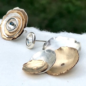 Diamond Rim Ear Jackets, Rose Gold Ear Jacket, Gold Earring Jacket, Silver Ear Jacket, Stud Ear Jacket, Hammered Ear Jacket, Earring Jacket