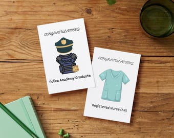 Custom Congratulations Graduate Card | Personalized Role, Academy or Degree | Police, Nurse, RN, Graduate, Firefighter | Printable Card
