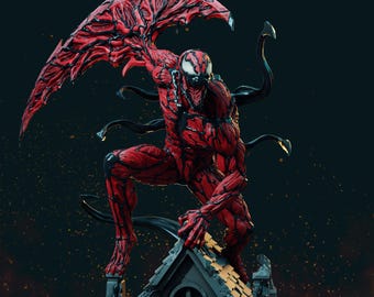 Carnage Inspired 3D STL File, Collectible Symbiote Statue (Digital Download)