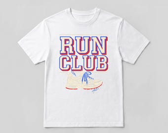 Run Club T Shirt | Retro Running Shoe Graphic Tee | Heavyweight Cotton