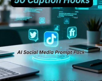 50 Caption Hooks | AI Social Media Prompt Pack