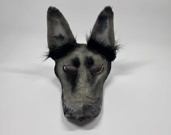 Máscara Therian de lobo gris de alta calidad / aerografiada / afieltrada / forrada /