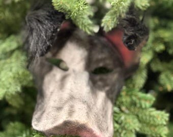 Máscara Therian de Border Collie, piel sintética, orejas flexibles