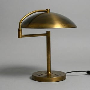 1950s Beautiful Large Heavy Mid Century Modern Brass Desk Lamp