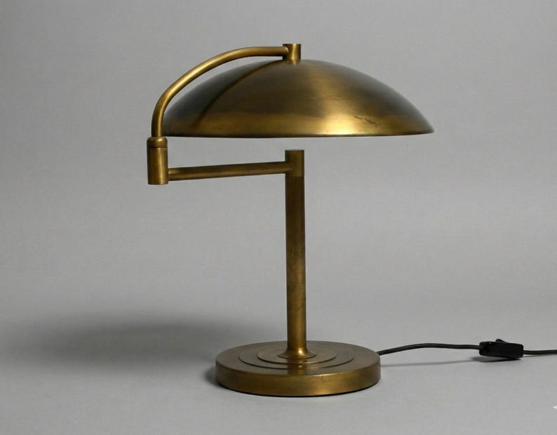 1950s Beautiful Large Heavy Mid Century Modern Brass Desk Lamp