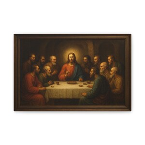 Lienzo de La Última Cena / Arte mural religioso, lámina cristiana