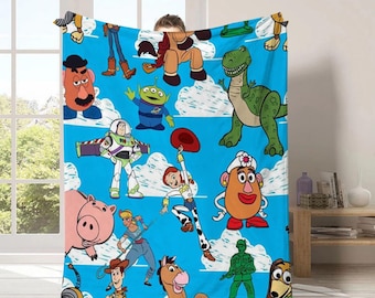 Blanket, Toy Story, Vintage, Disney, Woody Buzz Light year Blanket, Disney Toy Story blanket, Birthday Boy Girl gift blanket, Bed Warning