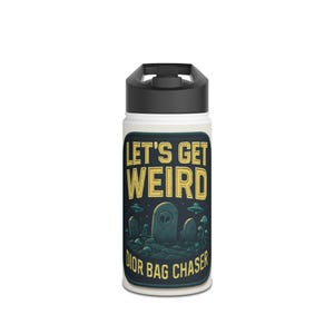 Let&#39;s Get Weird alien mushrooms illustration Water Bottle