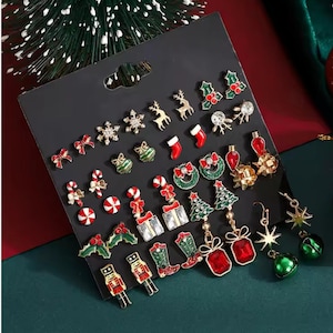 12/20 Pair Christmas Earring Set for Women New Year Gifts