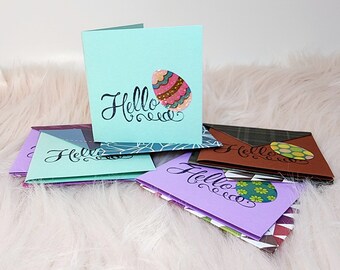 Set of 5 Easter Egg Mini Cards and Envelopes