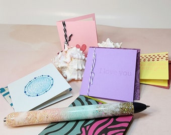 Set of 5 Love Themed Mini Cards and Envelopes