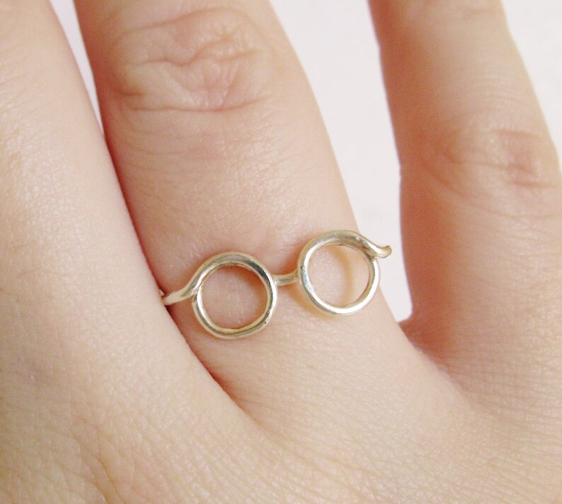 Glasses Ring Adjustable Sterling Silver Ring Wire Wrapped Etsy