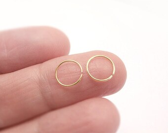 22g NOSE RINGS - 14K Gold Filled Nose Rings Set, Thin Nose Hoops 6/8/10mm, Gold Filled Nose Ring 22g, Delicate Body Piercing Jewelry, Gift