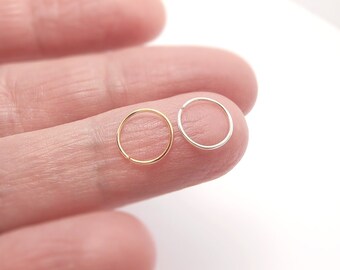 22, 24g Gold & Silver Nose Rings /Cartilage/Tragus/Helix MIXED SET- Gold Filled 14k, Sterling Silver Hoop Size 6mm 8mm 10mm, Body Piercing