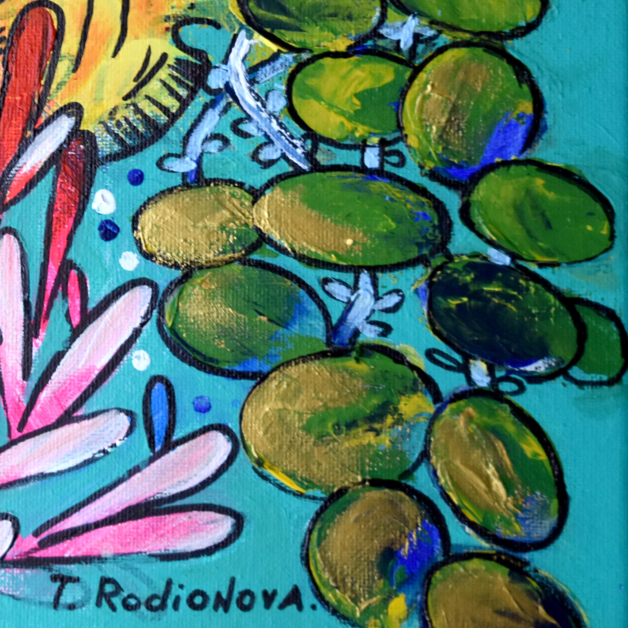 Art & Collectibles Sea life Original Abstract Acrylic Painting Colorful ...