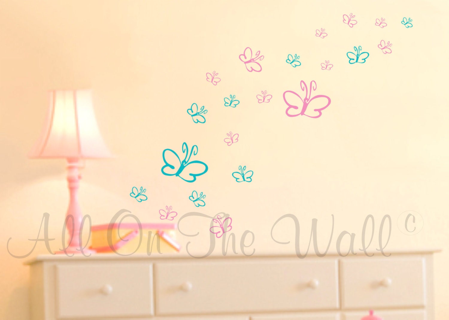 Butterflies Wall Decals Baby Girl Nursery Vinyl Wall Stickers Etsy