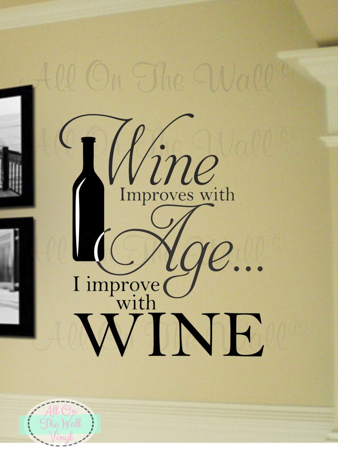 Kitchen Wall Decal Wine Decal Wine Saying Decal Dining Room Etsy
