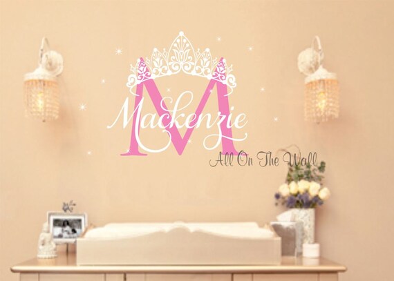 Princess Wall Decal Crown Vinyl Stickers Baby Girl Name Decals - Princess Wall Decals With Name Princess Wall Decal Crown Vinyl Stickers Baby Girl Name Decals - Princess Wall Decals With Name