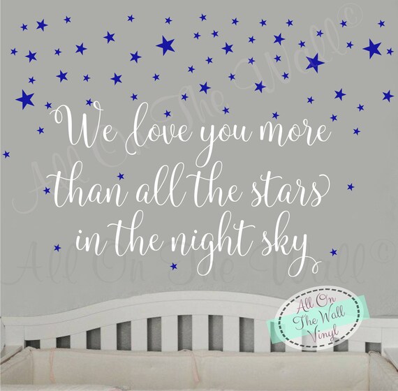 nursery saying wall decal stars decals baby boy saying wall | etsy