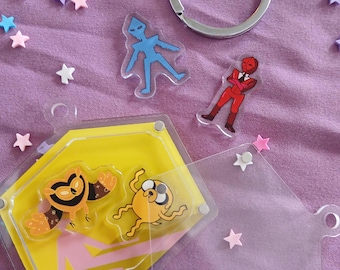 Prismo & Friends 2.5" Openable Customizable Shaker Acrylic Keychain
