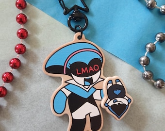 Ballin' Queen & Spinning Lancer 2.5" Wooden Keychain