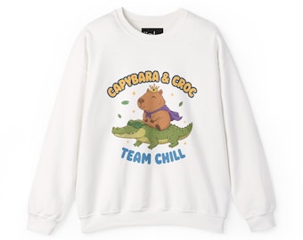 Capybara & Croc Team Chill Sweatshirt | Cute Animal Illustration