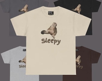 Sleepy Cat Tee | Cotton Tee