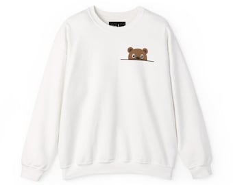 Peekaboo Bear Crewneck Sweatshirt | Cute Bear Pocket Design