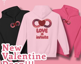 Love is Infinite infinity heart hoodie | Valentine's Day romantic graphic