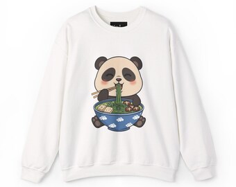 Cute Panda Eating Ramen Sweatshirt | Kawaii Noodle Bowl Crewneck