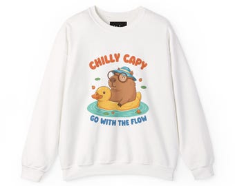 Adorable Chilly Cappy bear with rubber duck Go with the flow Sweatshirt