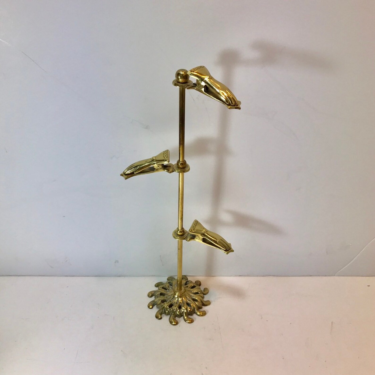 Vintage Brass Hand Note Holder Letter Clip Card Holder Photo Etsy