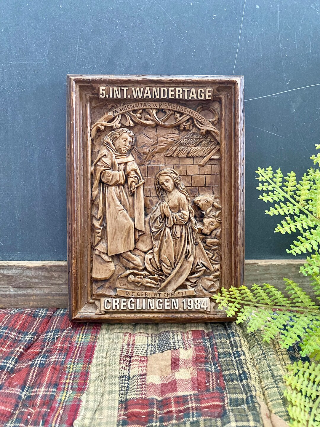 Holy Family Nativity Scene Plaque Religious Wall Decor Vintage Etsy