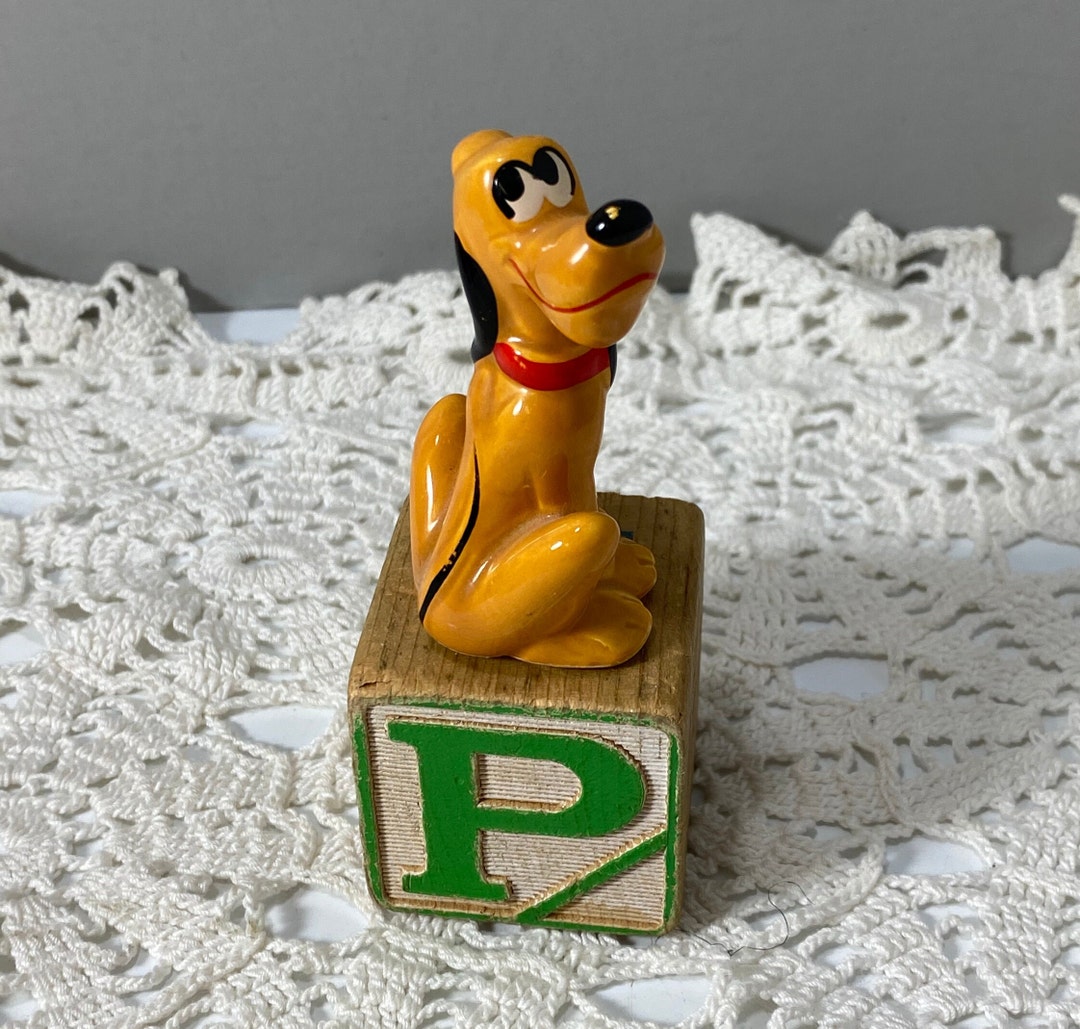 Disneys Pluto Figurine Walt Disney Productions Japan Vintage Etsy