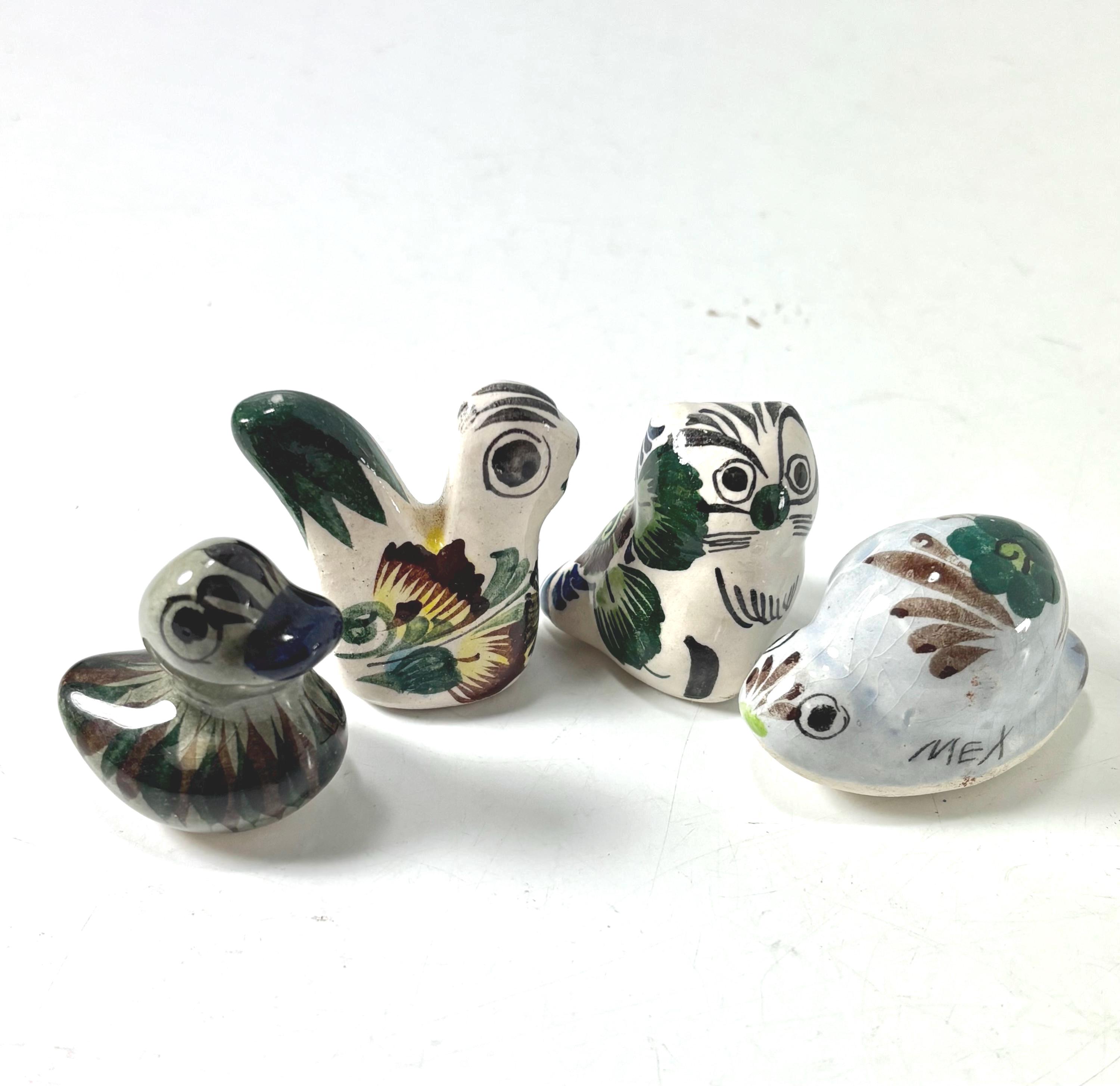 Miniature Mexican Tonala Animal Figurines: Duck, Owl, Rooster, and Snail You Choose