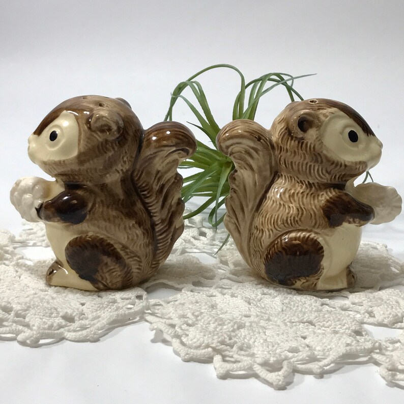 Vintage Squirrel Salt and Pepper Shakers JAPAN Squirrels Etsy