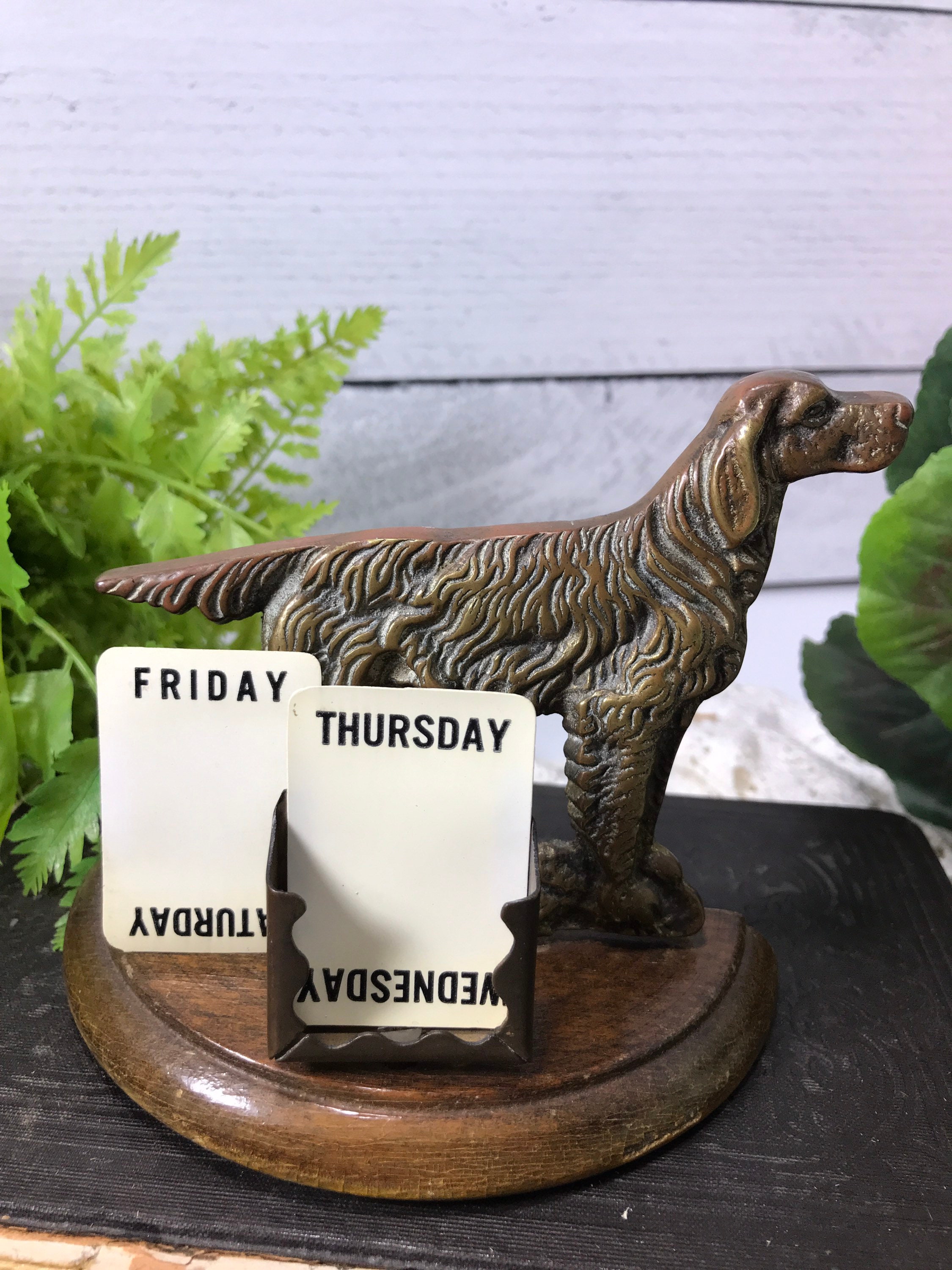 Brass Irish Setter Dog Perpetual Calendar Vintage Dog Etsy